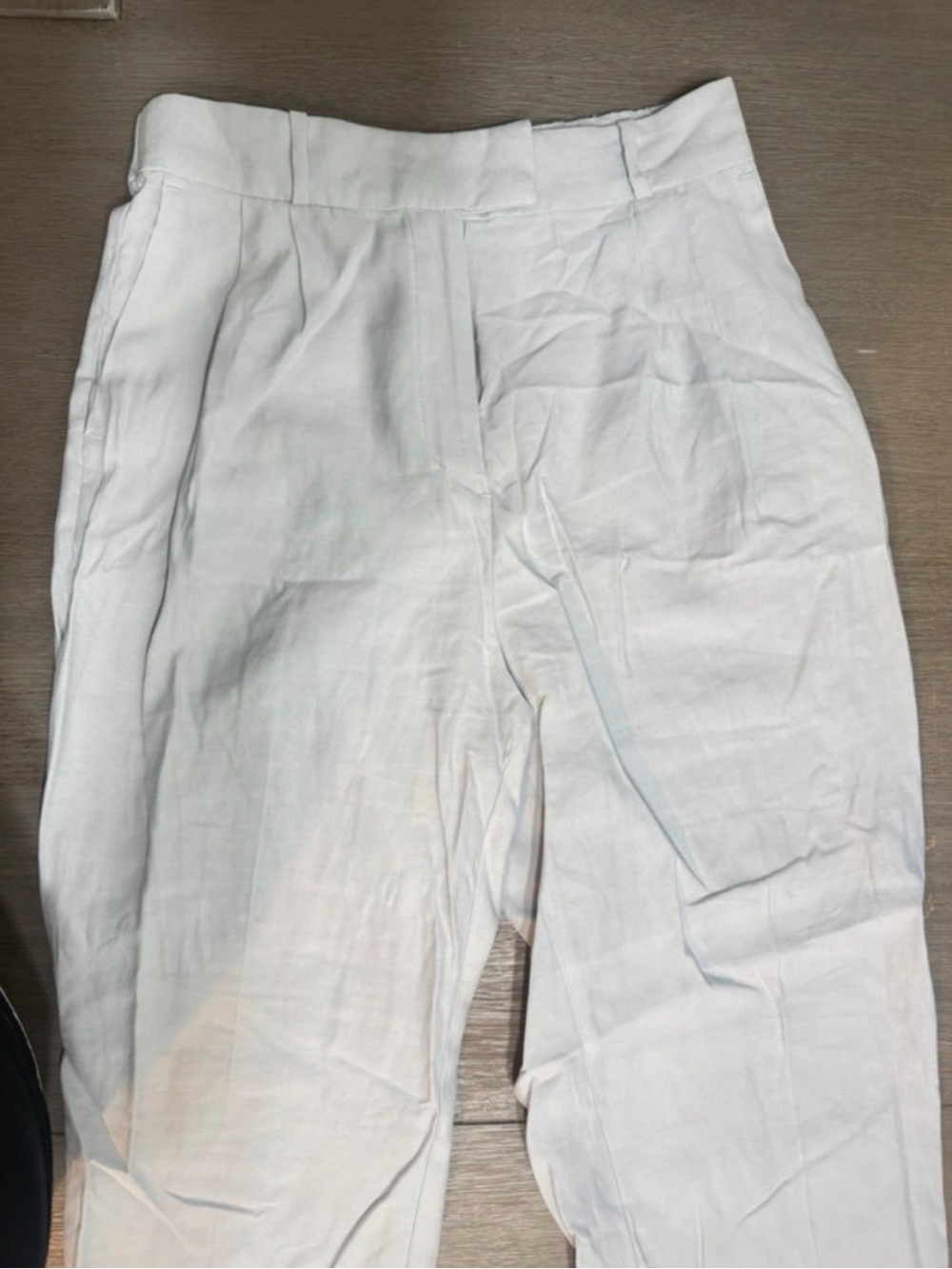 H&M light blue Pleated High-Waist Trousers